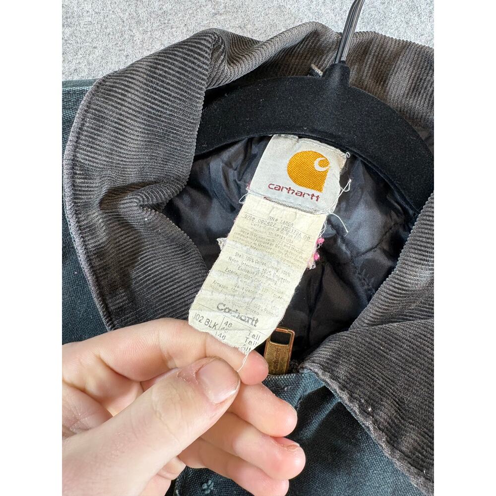 VINTAGE Carhartt Arctic Jacket Men Duck Traditional Quilt Lined Workwear 46 Tall - Picture 7 of 7